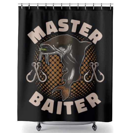 Master Baiter - Wels Catfish Hunter Shower Curtains