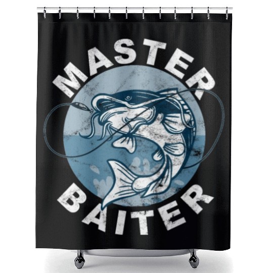Master Baiter - Wels Catfish Hunter Shower Curtains