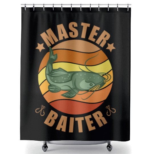 Master Baiter - Wels Catfish Hunter Shower Curtains