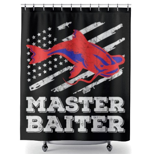 Master Baiter - Wels Catfish Hunter Shower Curtains
