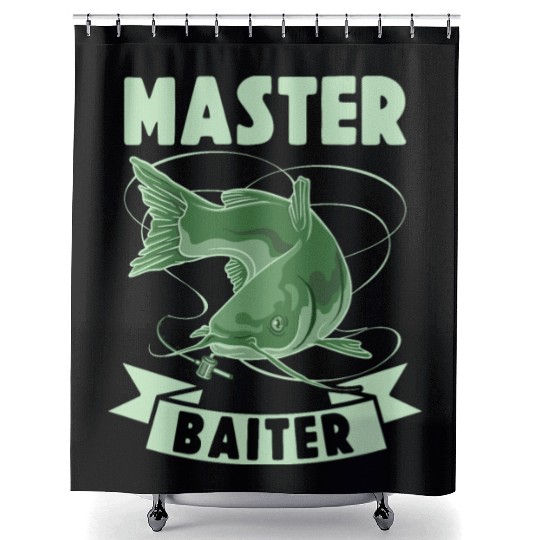 Master Baiter - Wels Catfish Hunter Shower Curtains