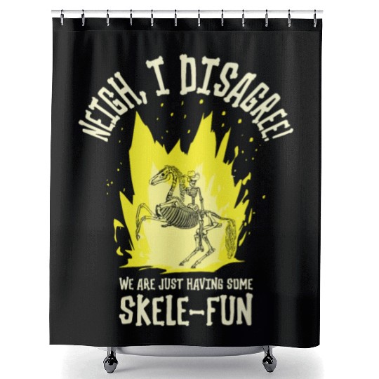 Halloween Cowboy Skeleton Fun Horse Riding Shower Curtains