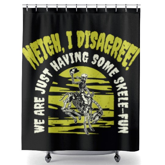 Halloween Cowboy Skeleton Fun Horse Riding Shower Curtains