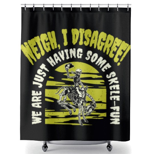Halloween Cowboy Skeleton Fun Horse Riding Shower Curtains