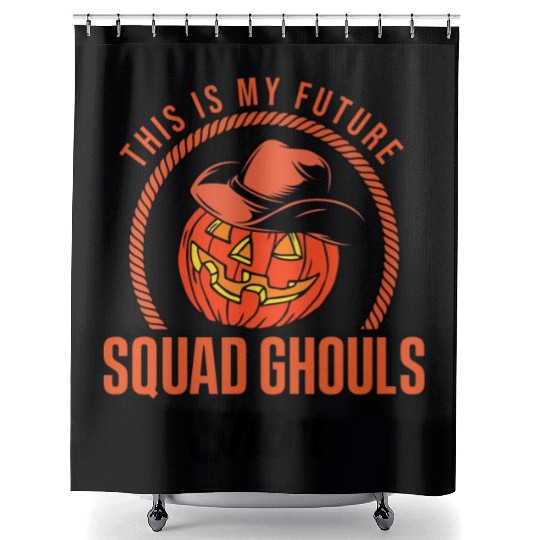 Cowboy Halloween Future Squad Ghouls Skeleton Shower Curtains