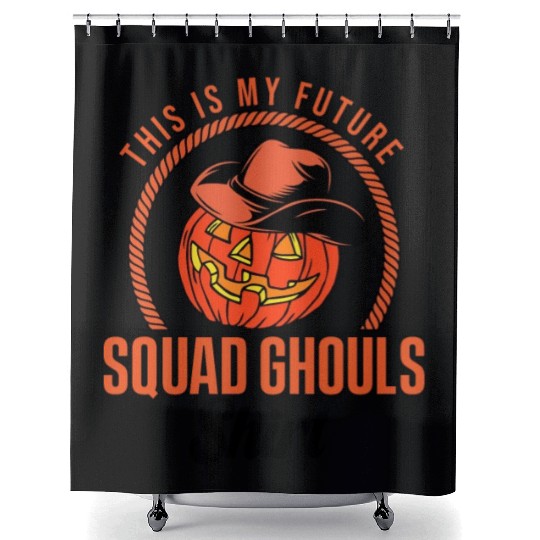 Cowboy Halloween Future Squad Ghouls Skeleton Shower Curtains