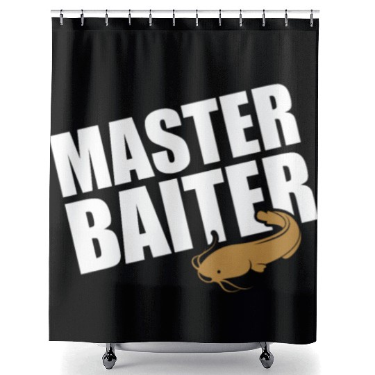 Master Baiter - Wels Catfish Hunter Shower Curtains