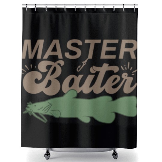 Master Baiter - Wels Catfish Hunter Shower Curtains
