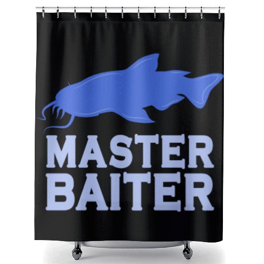 Master Baiter - Wels Catfish Hunter Shower Curtains
