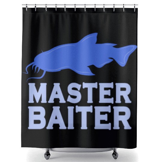 Master Baiter - Wels Catfish Hunter Shower Curtains