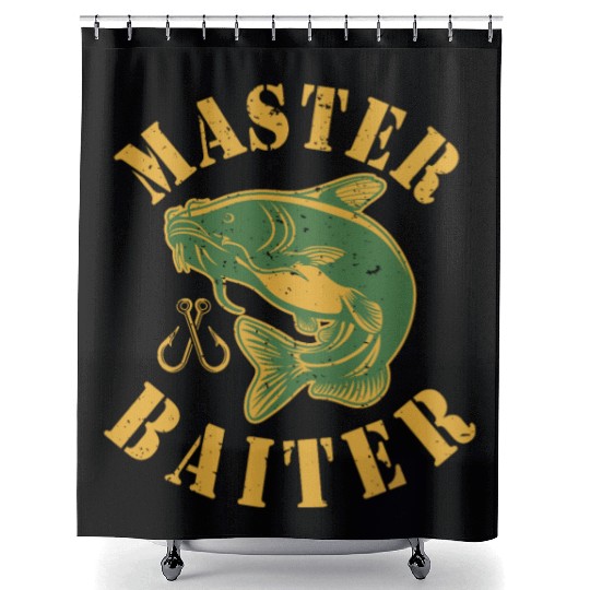 Master Baiter - Wels Catfish Hunter Shower Curtains