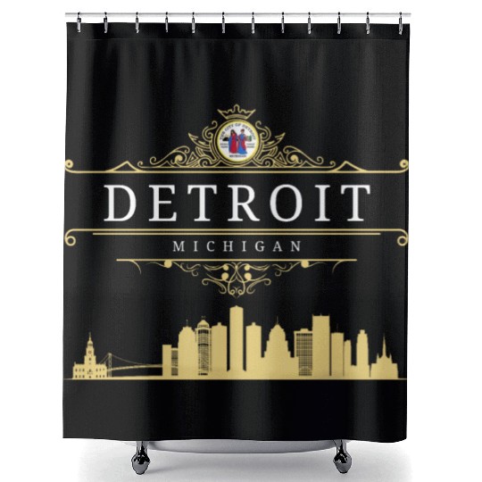 Detroit Michigan Shower Curtains
