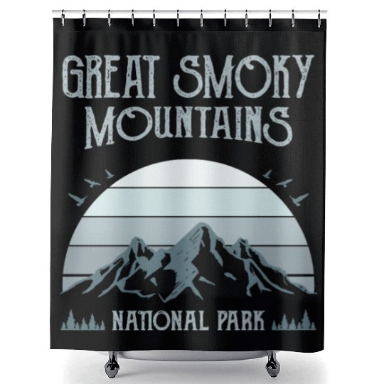 Great Smoky Mountains Vintage National Park Shower Curtains