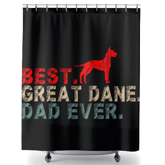 Best Great Dane Dog Dad Ever Vintage Shower Curtains