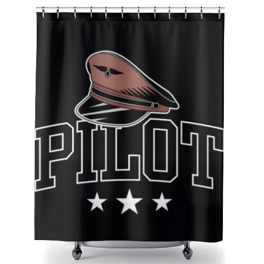 Pilot Private Small Airplane Aircraft Shower Curtains
