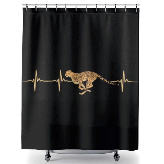 Cheetah Heartbeat Shower Curtains