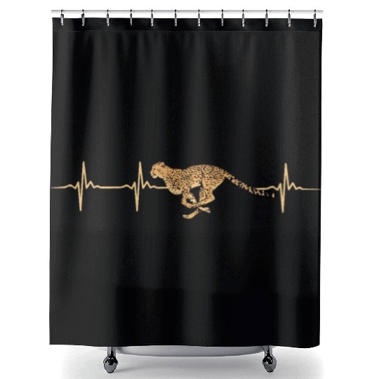 Cheetah Heartbeat Shower Curtains