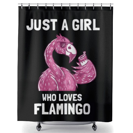 Flamingo loving Girl Shower Curtains
