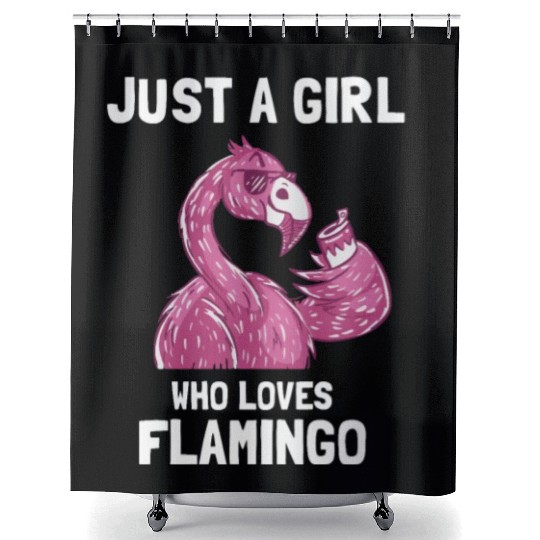 Flamingo loving Girl Shower Curtains