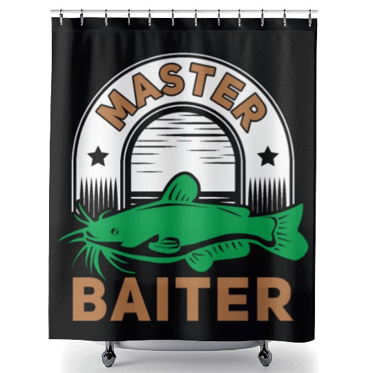 Master Baiter - Wels Catfish Hunter Shower Curtains