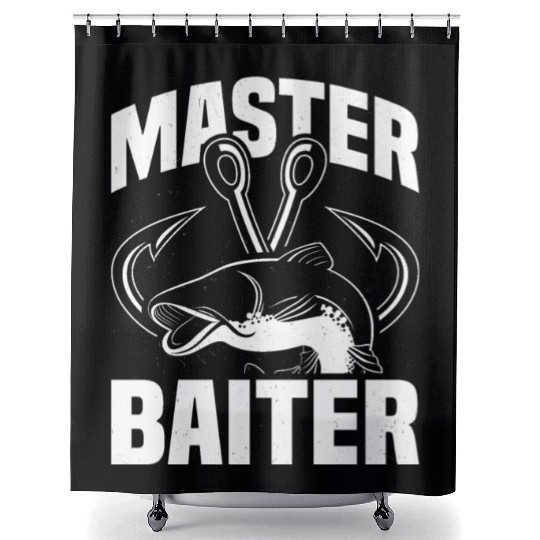 Master Baiter - Wels Catfish Hunter Shower Curtains