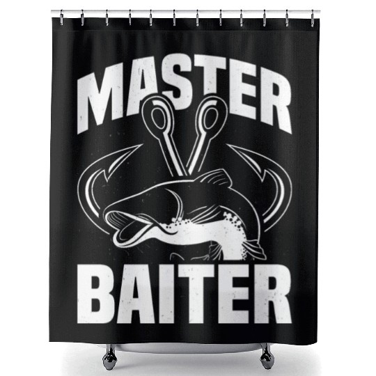 Master Baiter - Wels Catfish Hunter Shower Curtains