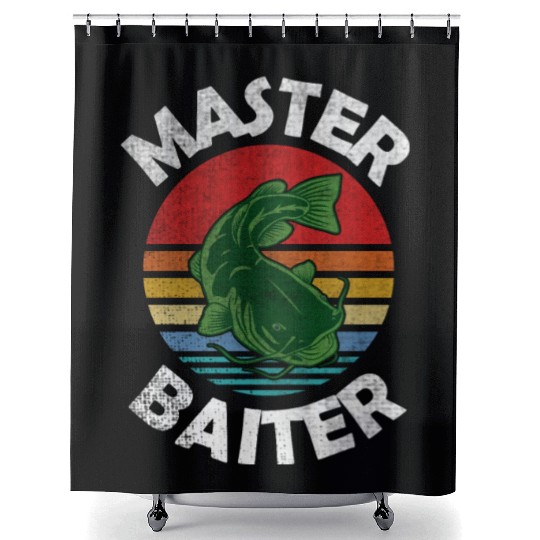 Master Baiter - Wels Catfish Hunter Shower Curtains