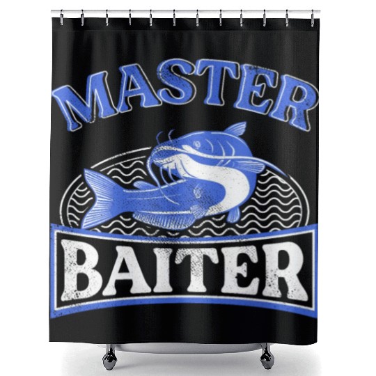 Master Baiter - Wels Catfish Hunter Shower Curtains