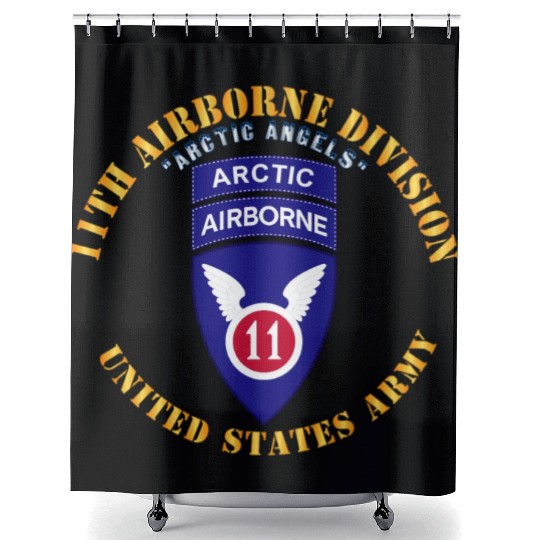 11th Airborne Division Arctic Angels w Arctic Tab Shower Curtains