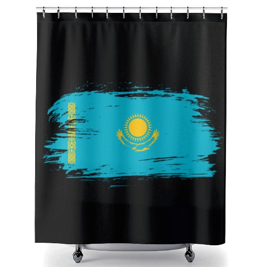 Kazakhstan flag Shower Curtains