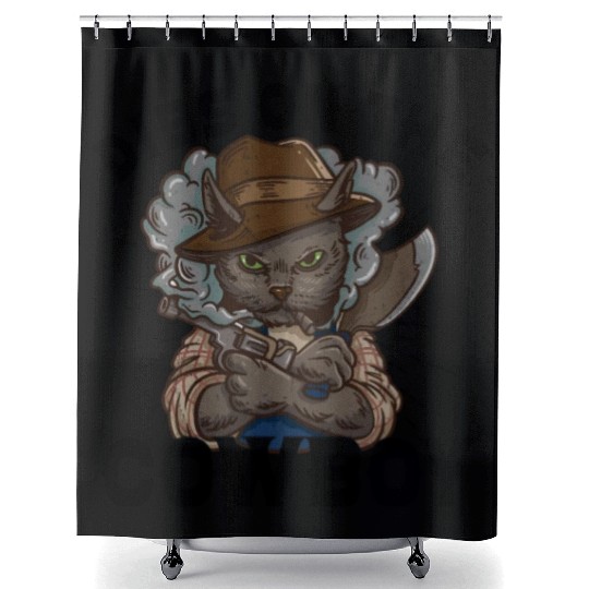 Cowboy Barn Bull Rider Rodeo Country Western Gift Shower Curtains