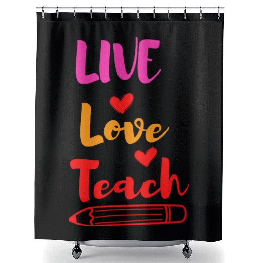 Best Teacher teaching live school love children Shower Curtains