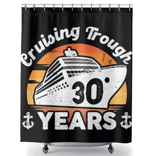 Cruising Trough 30 Years Anniversary Shower Curtains