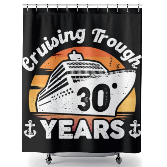 Cruising Trough 30 Years Anniversary Shower Curtains