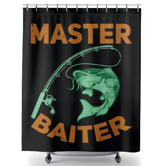 Master Baiter - Wels Catfish Hunter Shower Curtains