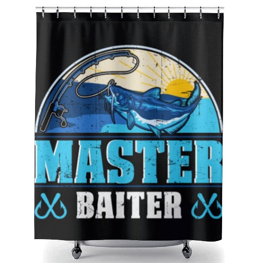 Master Baiter - Wels Catfish Hunter Shower Curtains