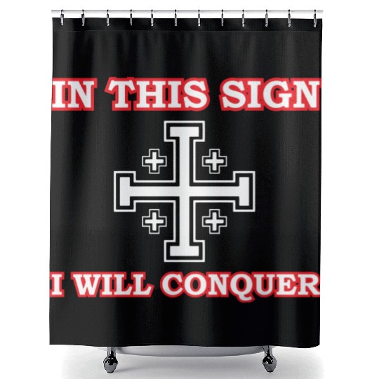 Crusader Cross Of Jerusalem Knights Templar Shower Curtains