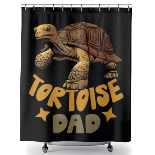 Sulcata African Spurred Tortoise Dad Gift Shower Curtains