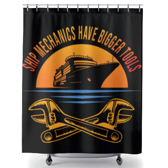 Ship Mechanic Shower Curtains