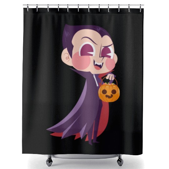 Halloween Trick or Treat with Cartoon Character Shower Curtains