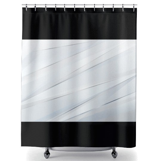 Luxury White Silver Stripes Shower Curtains
