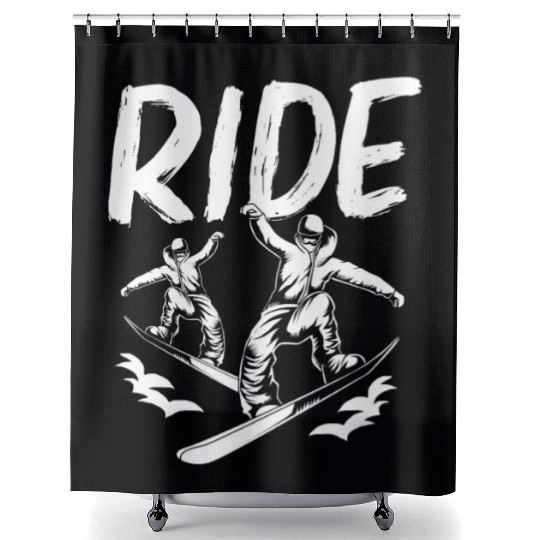 Snowboard Ride Snowboarding Shower Curtains