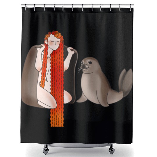 Selkie and Seal Shower Curtains