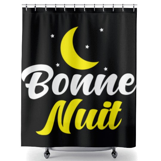 Bonne Nuit French French Good Night Shower Curtains