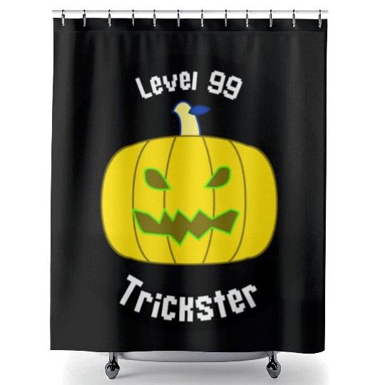 Level 99 trickster yellow Shower Curtains