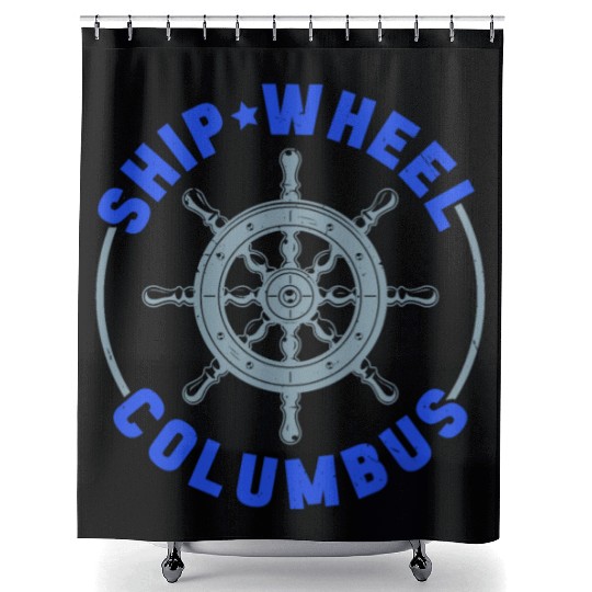 Ship Wheel Columbus Day Christopher Columbus Shower Curtains
