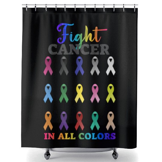 Cancer Sucks In Every Color Fighter Fight Support Shower Curtains