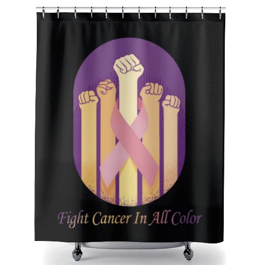 Cancer Sucks In Every Color Fighter Fight Support Shower Curtains