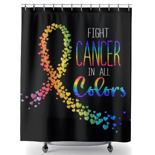 Cancer Sucks In Every Color Fighter Fight Support Shower Curtains