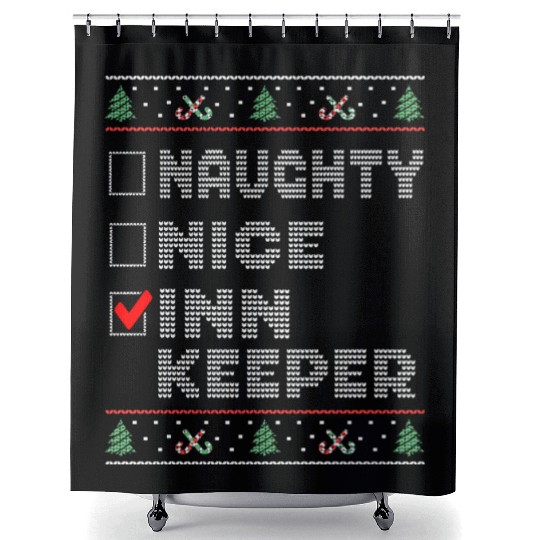 Naughty Nice Innkeeper, Matching Christmas Group Shower Curtains